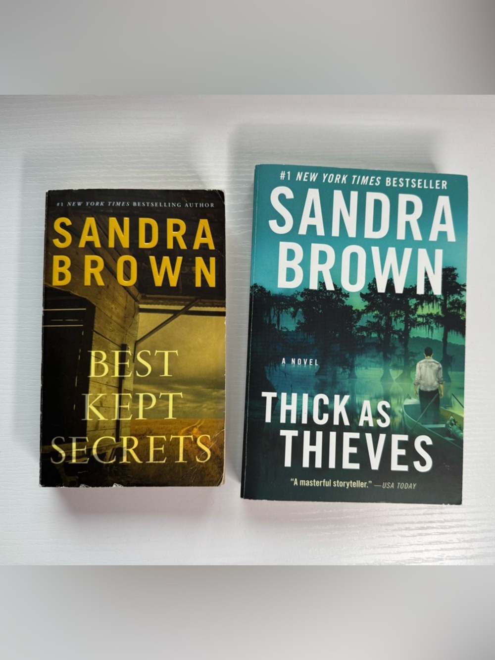 Sandra Brown "Thick as Thieves" Teal Paperback Novel and “Best Kept Secrets”
